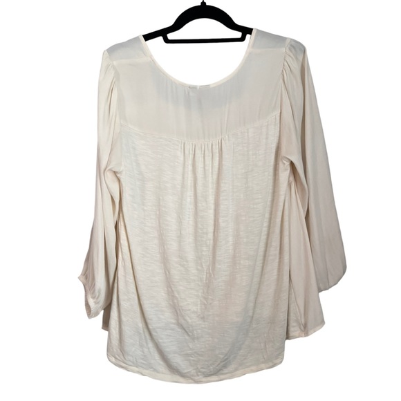 Anthropologie Dolan Cream Square Neck Babydoll Tiered Top Medium - Picture 2 of 7